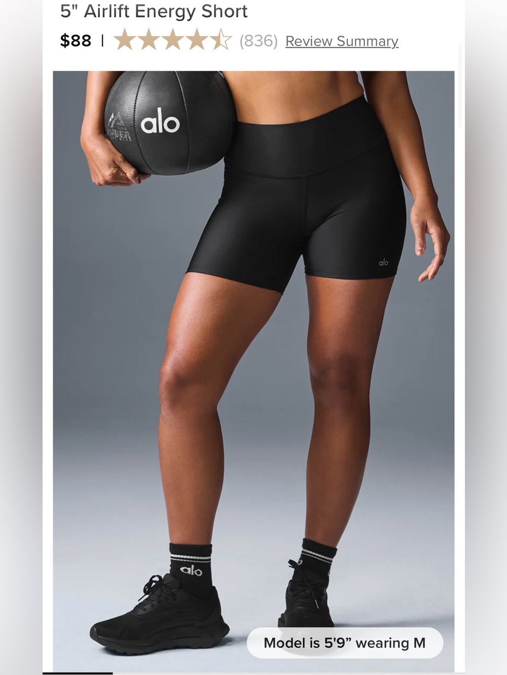ALO Yoga Airlift Energy Black Bike Shorts